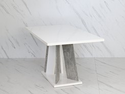 DOHA nowoczesny stół rozkładany do salonu jadalni 120x80 biały połysk beton