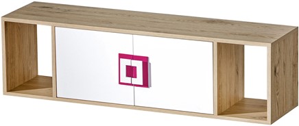 meble NICO 12 szafka półka wisząca ścienna na książki dąb jasny biały róż