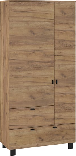 meble GAVES 14 szafa z drążkiem półkami do przedpokoju dąb craft zło czarny