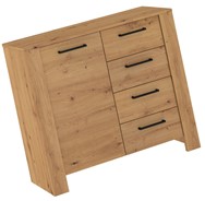 meble DELIS 02 komoda z drzwiami szufladami do salonu dąb artisan