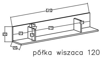 meble NICO 13 półka wisząca ścienna na książki zabawki dąb jasny biały