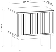 meble SAORI SN nakastlik stolik szafka nocna z lamelami na nóżkach cremona