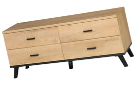 meble JOHN 2 07 komoda stolik szafka RTV z szufladami na nóżkach dąb lefkas