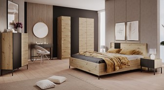 meble KOME #7 sypialnia łóżko 160 szafa komoda konsola szafka nocna artisan