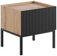 meble KOME 06 nakastlik stolik szafka nocna na nóżkach dąb artisan czarny