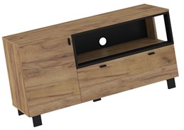 meble GAVES 12 komoda stolik szafka RTV do salonu loft dąb craft zło czarny