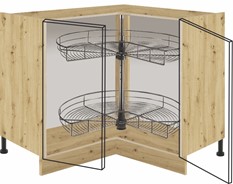 meble kuchenne VIVA szafka dolna narożna UNI z cargo [16D] ryfle artisan