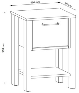 meble INDYGO SN nakastlik stolik szafka nocna do sypialni dąb wotan zieleń