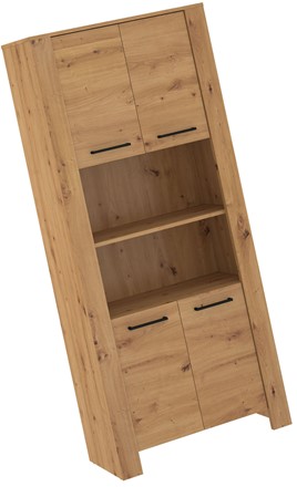 meble DELIS 09 wysoki regał z drzwiami półkami dąb artisan