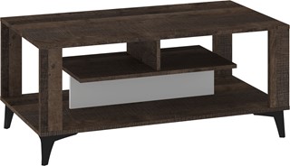 meble MIGES 06 nowoczesna ława stolik kawowy z półką dąb grange biały połys