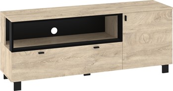 meble GAVES 13 komoda stolik szafka RTV loft do salonu dąb endgrain czarny