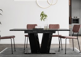 MU1 nowoczesny stół rozkładany do salonu kuchni jadalni 120/160x80 mar.czar
