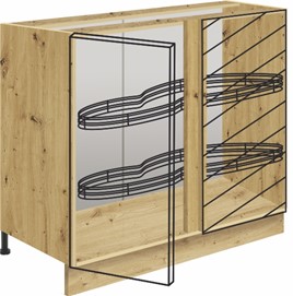 meble kuchenne VIVA szafka dolna narożna L z nerką [24DL] ryfle dąb artisan