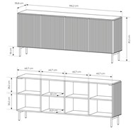 meble MUPPI B duża komoda z drzwiami na nóżkach ryfle kaszmir cashmere