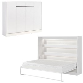meble PEFE 140 półkotapczan poziomy łóżko chowane składane bez mat biały cz