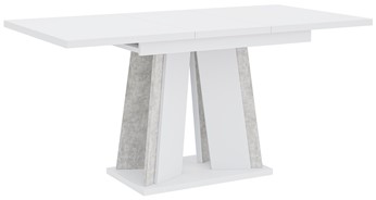DOHA nowoczesny stół rozkładany do salonu jadalni 120x80 biały mat / beton