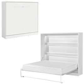 meble PEFE 160 półkotapczan poziomy łóżko chowane składane bez mat biały bi