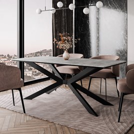 FLORA nowoczesny loftowy stół do salonu jadalni 190x90 beton czarny