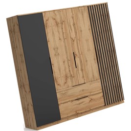 meble RISE 01 duża szafa z szufladami do sypialni przedpokoju dąb artisan