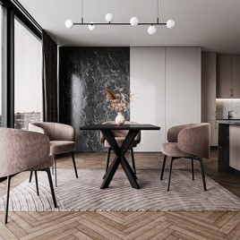 PARO nowoczesny loftowy stół kwadratowy do salonu jadalni marmur royal czar