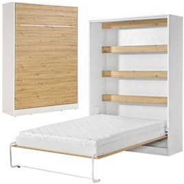 meble PEFE 140 półkotapczan pionowy łóżko chowane w szafie b. mat artisan b