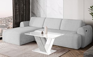 DU1 ława nowoczesny stolik kawowy 100x60 do salonu biały połysk beton