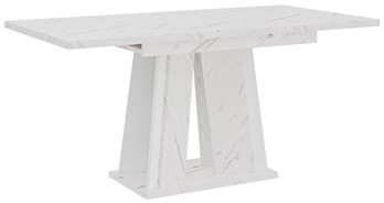 DOHA nowoczesny stół rozkładany do salonu jadalni 120x80 biały marmur biały