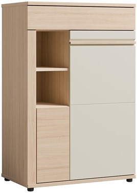 meble SOLO 15 wysoka komoda z drzwiami do salonu dąb riva cashmere kaszmir
