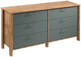 meble INDYGO K6S komoda z szufladami do salonu sypialni dąb wotan zieleń