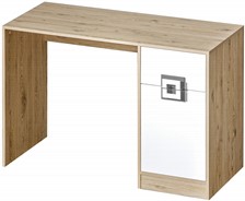 meble NICO 10 biurko gamingowe komputerowe młodzieżowe dąb jasny biały popi