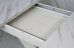 DUBAI nowoczesny stół rozkładany do salonu jadalni 120x80 biały marmur bia.