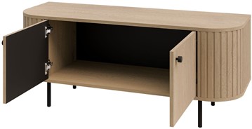 meble OVALIO 302 komoda stolik szafka RTV na nóżkach do salonu dąb cremona