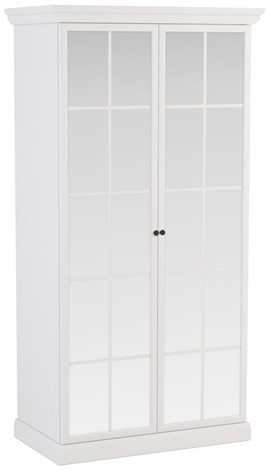 meble LUCCA S2DL szafa z lustrem do sypialni przedpokoju biały opal