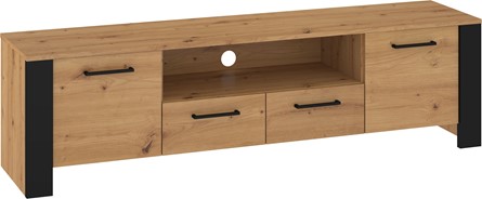 meble DELIS 11 komoda stolik szafka RTV 175 dąb artisan czarny