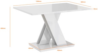 BRONX MINI nowoczesny stolik kawowy ława 120x60 do salonu biały / beton