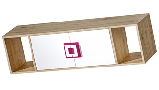 meble NICO 12 szafka półka wisząca ścienna na książki dąb jasny biały róż