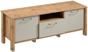 meble INDYGO RTV1S komoda stolik szafka RTV z szufladą dąb wotan beż