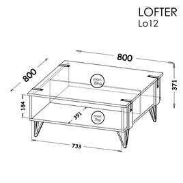 meble LOFTER 12 ława nowoczesny stolik kawowy loft do salonu wotan / beton