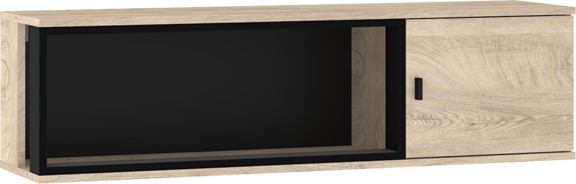 meble GAVES 15 szafka półka wisząca ścienna loft dąb endgrain czarny