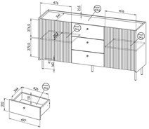 meble PRESTIGO 05 komoda z szufladami loft ryfle