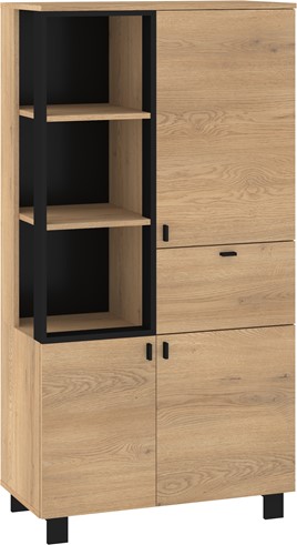 meble GAVES 09 szafka regał na książki loft do salonu dąb cremona czarny