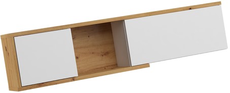 meble BRITA 25 półka szafka wisząca do salonu dąb artisan biały połysk