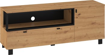 meble GAVES 13 komoda stolik szafka RTV loft do salonu dąb artisan czarny