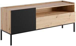 meble KOME 10 komoda stolik szafka RTV z drzwiami na nóżkach artisan czarny