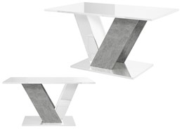 DU1 ława nowoczesny stolik kawowy 100x60 do salonu biały połysk beton