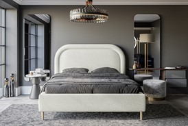 Łóżko tapicerowane MELANY z pojemnikiem na pościel