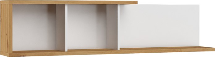 meble BRITA 13 półka wisząca ścienna do salonu dąb artisan biały