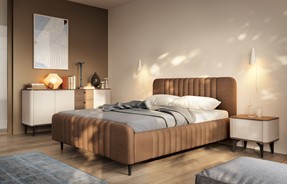 meble AURENA #8 sypialnia łóżko tapicerowane komoda szafka nocna cashmere