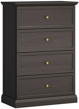 meble LUCCA K4S wysoka komoda z szufladami do salonu sypialni czarny grafit