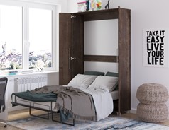 Półkotapczan pionowy łóżko chowane w szafie TEDDY 120 dąb grange